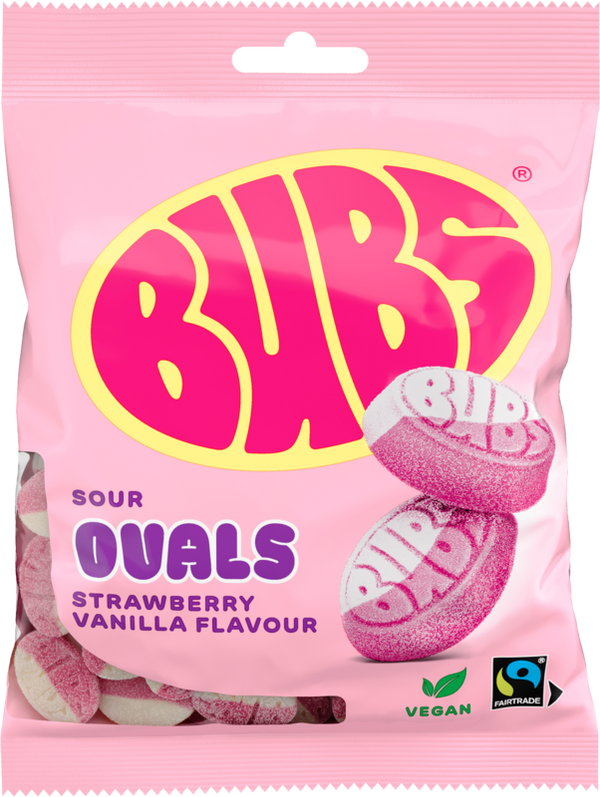 BUBS Goody Strawberry/Vanilla Sour Ovals – Swedish Candy Land