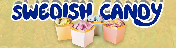 Boxes of swedish candy