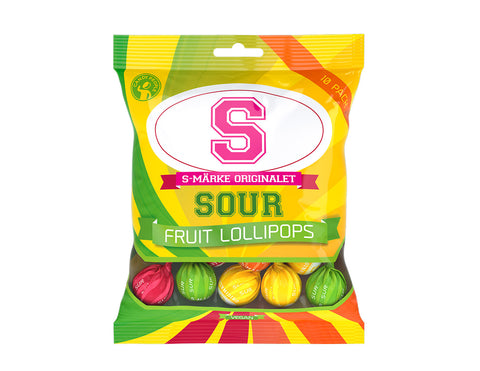 Candy People S-Mark Sour Fruit Lollipops