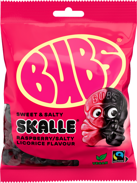 Bubs Raspberry/Licorice Skulls